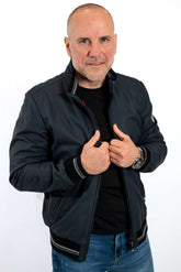 Men's leather bomber jacket Chris Blue